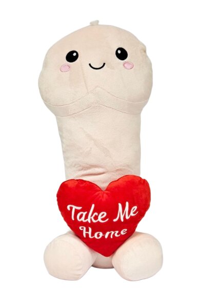 Plüsch Penis Herz Mr. Sexy Kuscheltier 47 cm beige Junggesellenabschied Geschenk