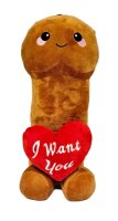 Plüsch Penis Herz Mr. Sexy Kuscheltier 47 cm braun...
