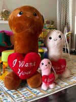 Plüsch Penis Herz Mr. Sexy Kuscheltier 47 cm braun Junggesellenabschied Geschenk