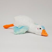 Ente Kuscheltier Kissen Figur Plüsch 42 cm Plüsch Kuschelkissen Flugente Gans weiß blau