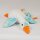 Ente Kuscheltier Kissen Figur Plüsch 42 cm Plüsch Kuschelkissen Flugente Gans weiß blau