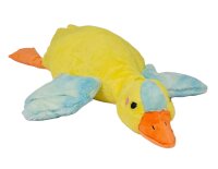 Ente Kuscheltier Kissen Figur Plüsch 72 cm Plüsch Kuschelkissen Flugente Gans gelb blau