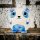 Yeti Kuscheltier Kissen Kawaii weiß blau Figur Plüsch 20 cm Plüsch Kuschelkissen