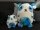 Yeti Kuscheltier Kissen Kawaii weiß blau Figur Plüsch 20 cm Plüsch Kuschelkissen