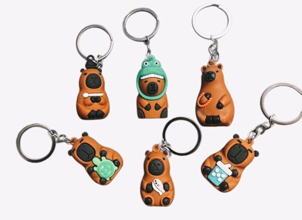 Capybara Anhänger KeyChain 4 cm Glücksbringer unsortiert nicht wählbar