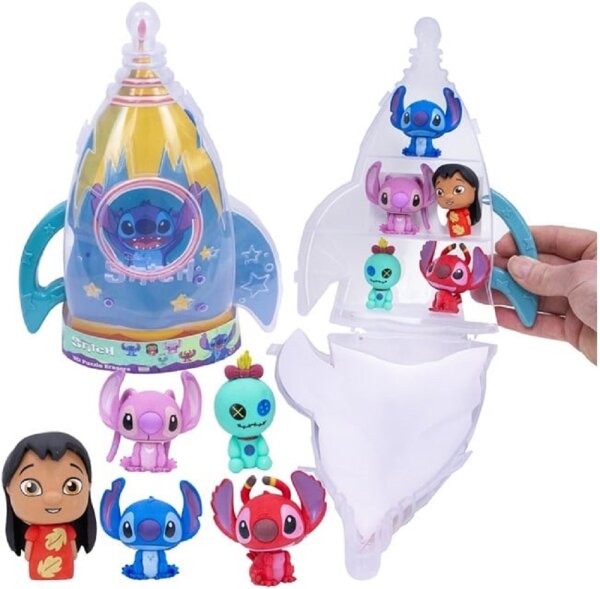 Disney Lilo & Stitch 5-Pack Puzzle Palz Carry Case 18x23cm  Chase Stitch Lilo Angel Leroy Schrulle.Mädchen und Jungen Geschenk Cartoon