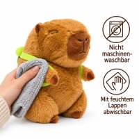 Capybara Kuscheltier braun Figur Plüsch 20 cm Plüsch Capybara mit Schildkröten Rucksack