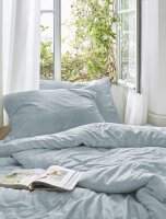 Irisette Seersucker Bettwäsche Set Easy 8514 1 x Bettbezug 135x200 cm + 1 x Kissenbezug 80x80 cm rosa