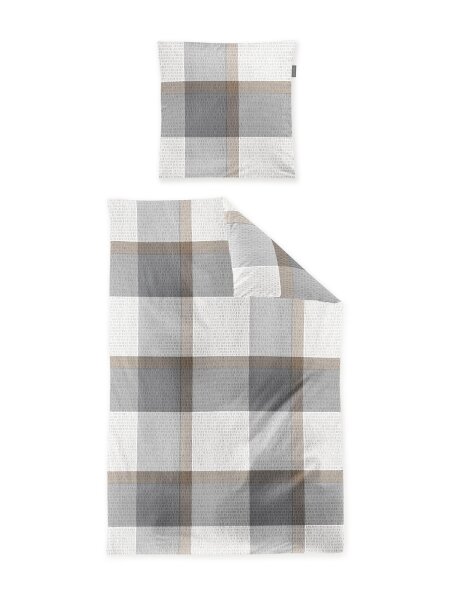 Irisette Seersucker Bettwäsche Set Easy 8575 1 Deckenbezug 140x200 cm + 1 Kissenbezug 90x70 cm silberfarben
