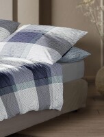 Irisette Seersucker Bettwäsche Set Easy 8575 1 Deckenbezug 140x200 cm + 1 Kissenbezug 90x70 cm blau