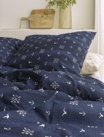 Irisette Seersucker Bettwäsche Set Easy 8603 1 Deckenbezug 155x220 cm + 1 Kissenbezug 80x80 cm blau