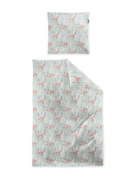 Irisette Seersucker Bettwäsche Set Easy 8606 1 Deckenbezug 135x200 cm + 1 Kissenbezug 80x80 cm grün