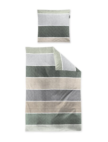 Irisette Seersucker Bettwäsche Set Easy 8608 1 Deckenbezug 140x200 cm + 1 Kissenbezug 90x70 cm grün