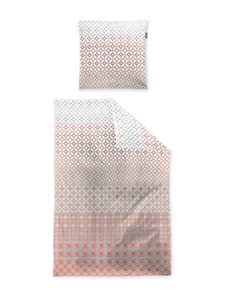 Irisette Seersucker Bettwäsche Set Easy 8614 1 Deckenbezug 155x220 cm + 1 Kissenbezug 80x80 cm orange