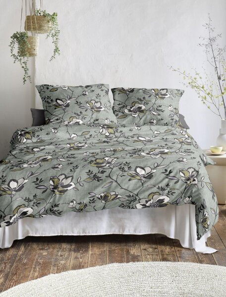 Irisette Edel-Feinbiber Bettwäsche Set Koala 8616 1 Deckenbezug 155x200 cm + 1 Kissenbezug 80x80 cm grün