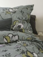 Irisette Edel-Feinbiber Bettwäsche Set Koala 8616 1 Deckenbezug 155x200 cm + 1 Kissenbezug 80x80 cm grün