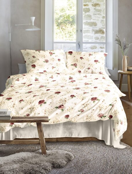 Irisette Edel-Feinbiber Bettwäsche Set Koala-J 8627 1 Deckenbezug 135x200 cm + 1 Kissenbezug 80x80 cm rot