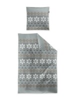 Irisette Feinbiber Bettwäsche Set Panda 8621 1 Deckenbezug 135x200 cm + 1 Kissenbezug 80x80 cm grün