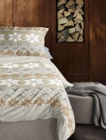 Irisette Feinbiber Bettwäsche Set Panda 8621 1 Deckenbezug 135x200 cm + 1 Kissenbezug 80x80 cm natur