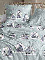 Irisette Feinbiber Bettwäsche Set Panda 8645 1 Deckenbezug 135x200 cm + 1 Kissenbezug 80x80 cm grün