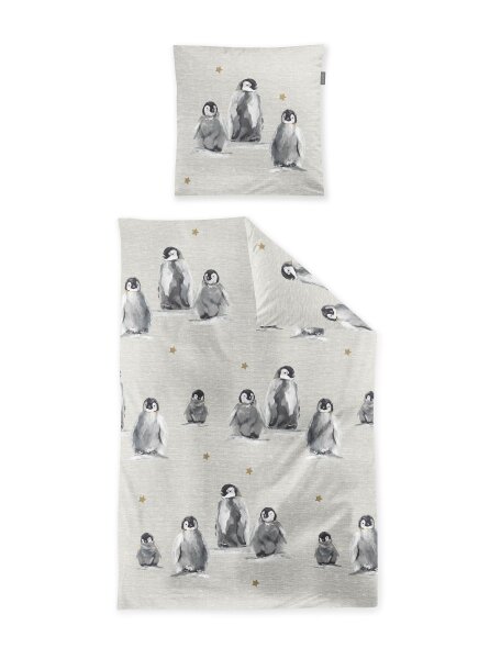 Irisette Feinbiber Bettwäsche Set Panda 8645 1 Deckenbezug 140x200 cm + 1 Kissenbezug 90x70 cm natur