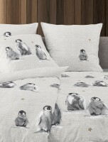 Irisette Feinbiber Bettwäsche Set Panda 8645 1 Deckenbezug 155x220 cm + 1 Kissenbezug 80x80 cm natur