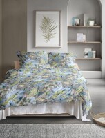 Irisette Mako-Satin Bettwäsche Set Tokio 8598 1 Deckenbezug 155x220 cm + 1 Kissenbezug 80x80 cm blau
