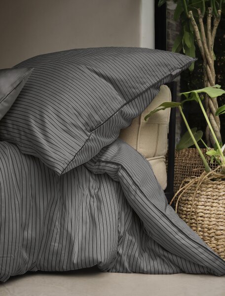 Irisette Mako-Satin Bettwäsche Set Tokio 8607 1 Deckenbezug 155x200 cm + 1 Kissenbezug 80x80 cm grau