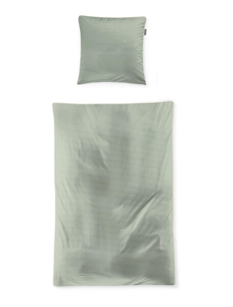 Irisette Mako-Satin Bettwäsche Set Tokio 8607 1 Deckenbezug 140x200 cm + 1 Kissenbezug 90x70 cm grün