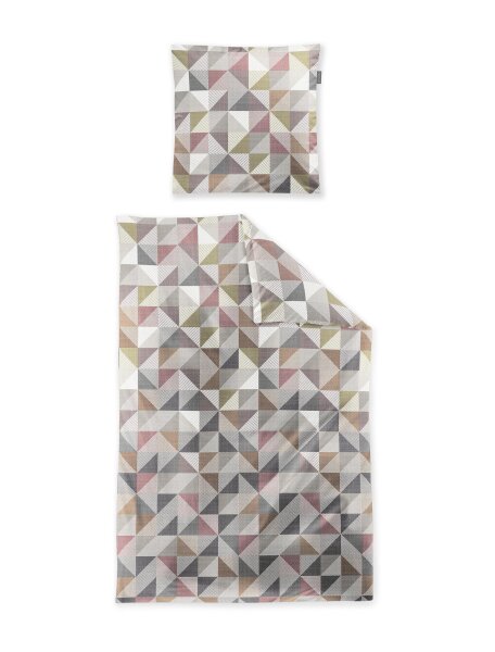 Irisette Mako-Satin Bettwäsche Set Wave 8509 1 Deckenbezug 135x200 cm + 1 Kissenbezug 80x80 cm orange