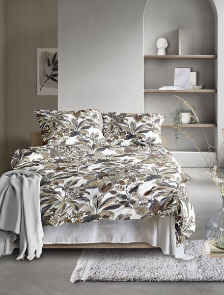 Irisette Mako-Satin Bettwäsche Set Wave 8528 1 Deckenbezug 155x220 cm + 1 Kissenbezug 80x80 cm grau