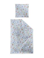 Irisette Mako-Satin Bettwäsche Set Wave 8591 1 Deckenbezug 155x200 cm + 1 Kissenbezug 80x80 cm blau