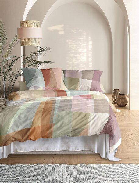 Irisette Mako-Satin Bettwäsche Set Wave 8592 1 Deckenbezug 140x200 cm + 1 Kissenbezug 90x70 cm bunt