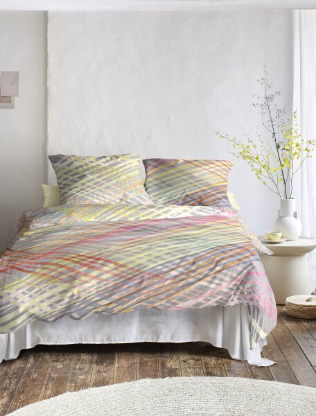 Irisette Mako-Satin Bettwäsche Set Wave 8593 1 Deckenbezug 140x200 cm + 1 Kissenbezug 90x70 cm bunt