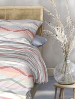 Irisette Mako-Satin Bettwäsche Set Wave 8610 1 Deckenbezug 140x200 cm + 1 Kissenbezug 90x70 cm rot
