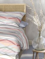 Irisette Mako-Satin Bettwäsche Set Wave 8610 1 Deckenbezug 155x220 cm + 1 Kissenbezug 80x80 cm rot