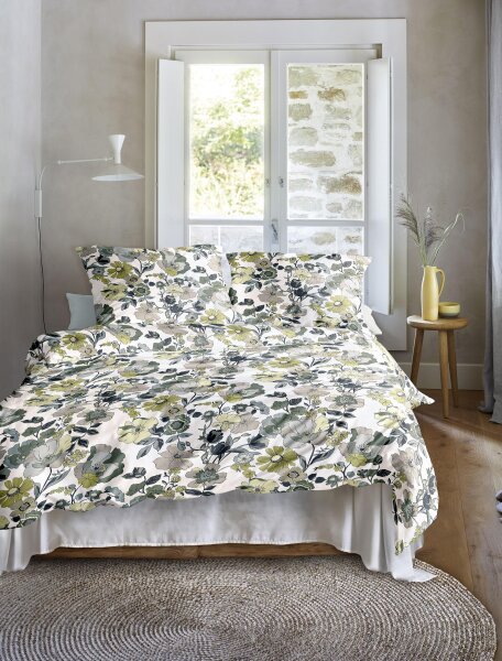 Irisette Mako-Satin Bettwäsche Set Wave 8623 1 Deckenbezug 140x200 cm + 1 Kissenbezug 90x70 cm grün