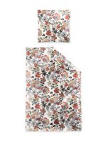 Irisette Mako-Satin Bettwäsche Set Wave 8623 1 Deckenbezug 155x220 cm + 1 Kissenbezug 80x80 cm rot
