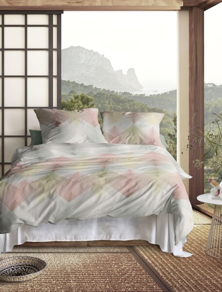 Irisette Mako-Satin Bettwäsche Set Wave 8624 1 Deckenbezug 155x220 cm + 1 Kissenbezug 80x80 cm bunt