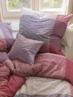 Irisette Mako-Satin Bettwäsche Set Wave 8637 1 Deckenbezug 135x200 cm + 1 Kissenbezug 80x80 cm rot