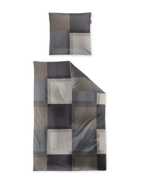 Irisette Mako-Satin Bettwäsche Set Wave 8672 1 Deckenbezug 135x200 cm + 1 Kissenbezug 80x80 cm natur