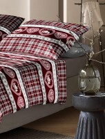 Irisette Mako-Satin Bettwäsche Set Wave 8761 1 Deckenbezug 135x200 cm + 1 Kissenbezug 80x80 cm rot