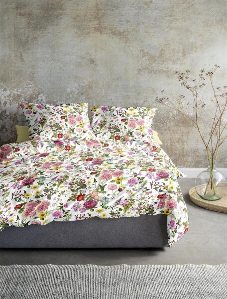 Irisette Mako-Satin Bettwäsche Set Wave 8885 1 Deckenbezug 135x200 cm + 1 Kissenbezug 80x80 cm weiß