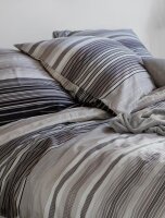 Irisette Mako-Satin Bettwäsche Set Wave-J 8651 1 Deckenbezug 140x200 cm + 1 Kissenbezug 90x70 cm grau
