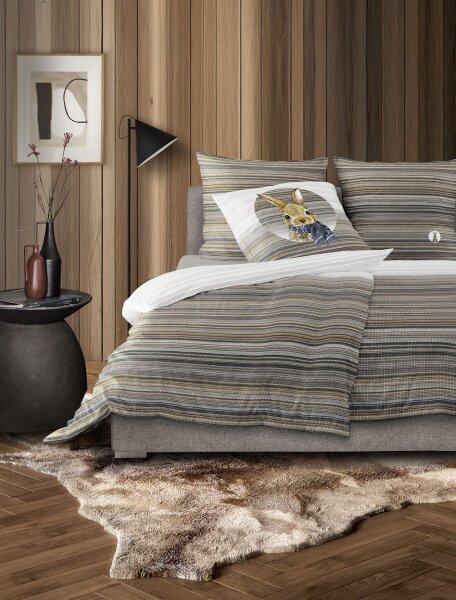 Irisette Flausch-Cotton Bettwäsche Set Zobel 8630 1 Deckenbezug 155x220 cm + 1 Kissenbezug 80x80 cm natur