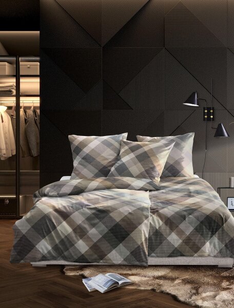 Irisette Flausch-Cotton Bettwäsche Set Zobel 8631 1 Deckenbezug 140x200 cm + 1 Kissenbezug 90x70 cm natur