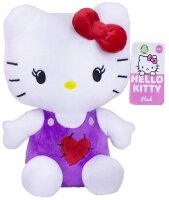 Kuschelige Hello Kitty Plüschfigur im lila Kleid ca....