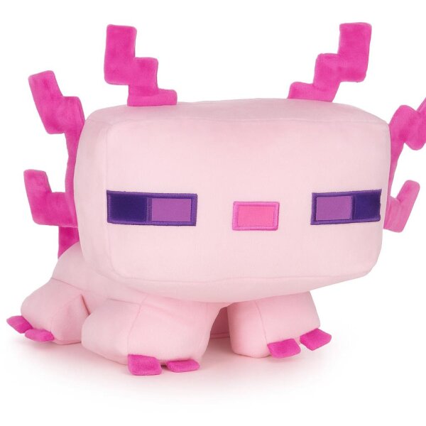 Minecraft Plüschtier Stofftier Kuschel Axolotl 25 cm rosa-weiß