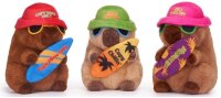 Capybara Plüschtier 25 cm mit Surfbrett Spruch Capy Vibes Only