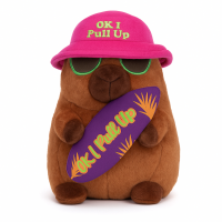 Capybara Plüschtier Kuscheltier 25cm mit Surfbrett...